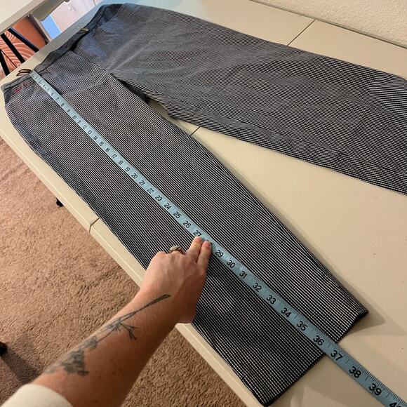 Ralph Lauren Blue Gingham Plaid Print High Rise Cropped Trouser Pants Size 6 - Picture 8 of 13